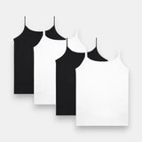 Super Saver 'Maya' Girls Camisole 4 Pack I Non Padded I In-built Bra I Breathable 4-Way Stretch Premium Cotton I Full Coverage I 8-16 Years