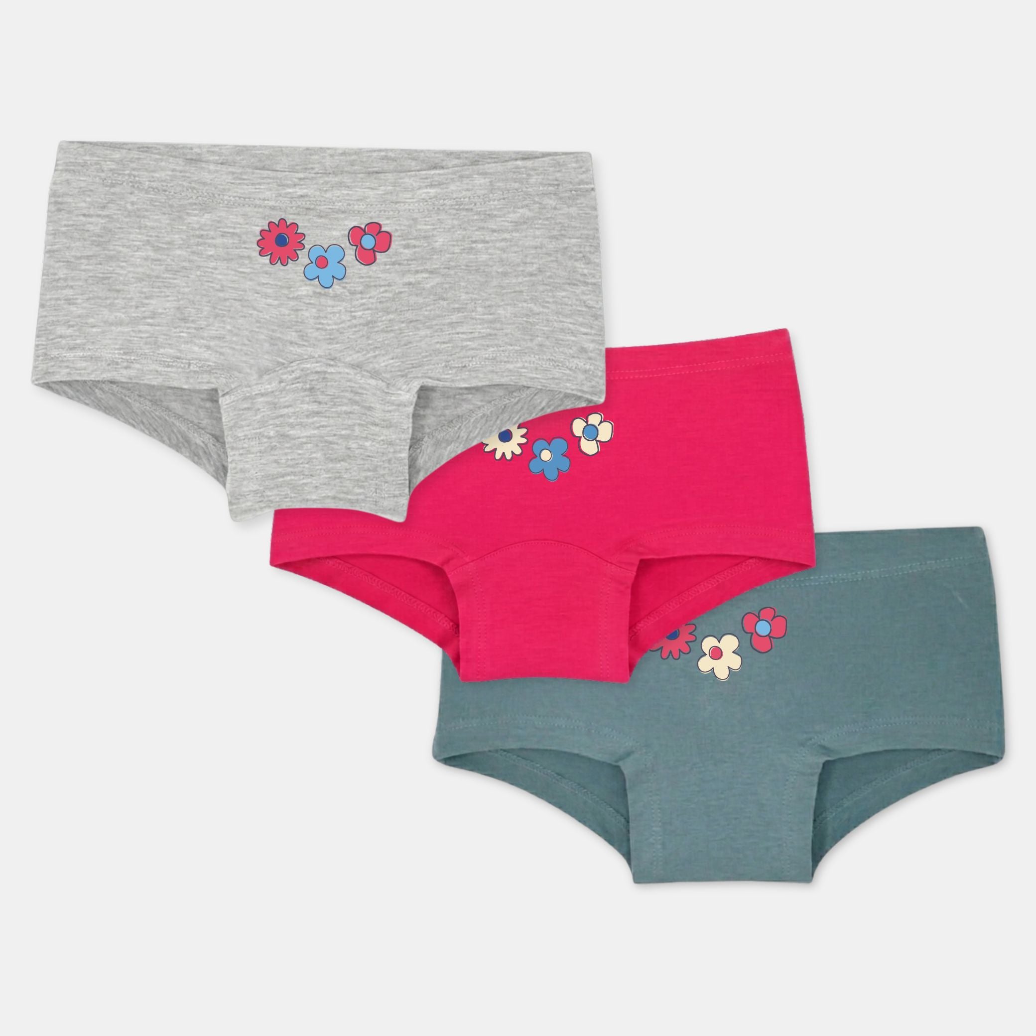 Girl's Cotton Boxer Brief 3 Pack