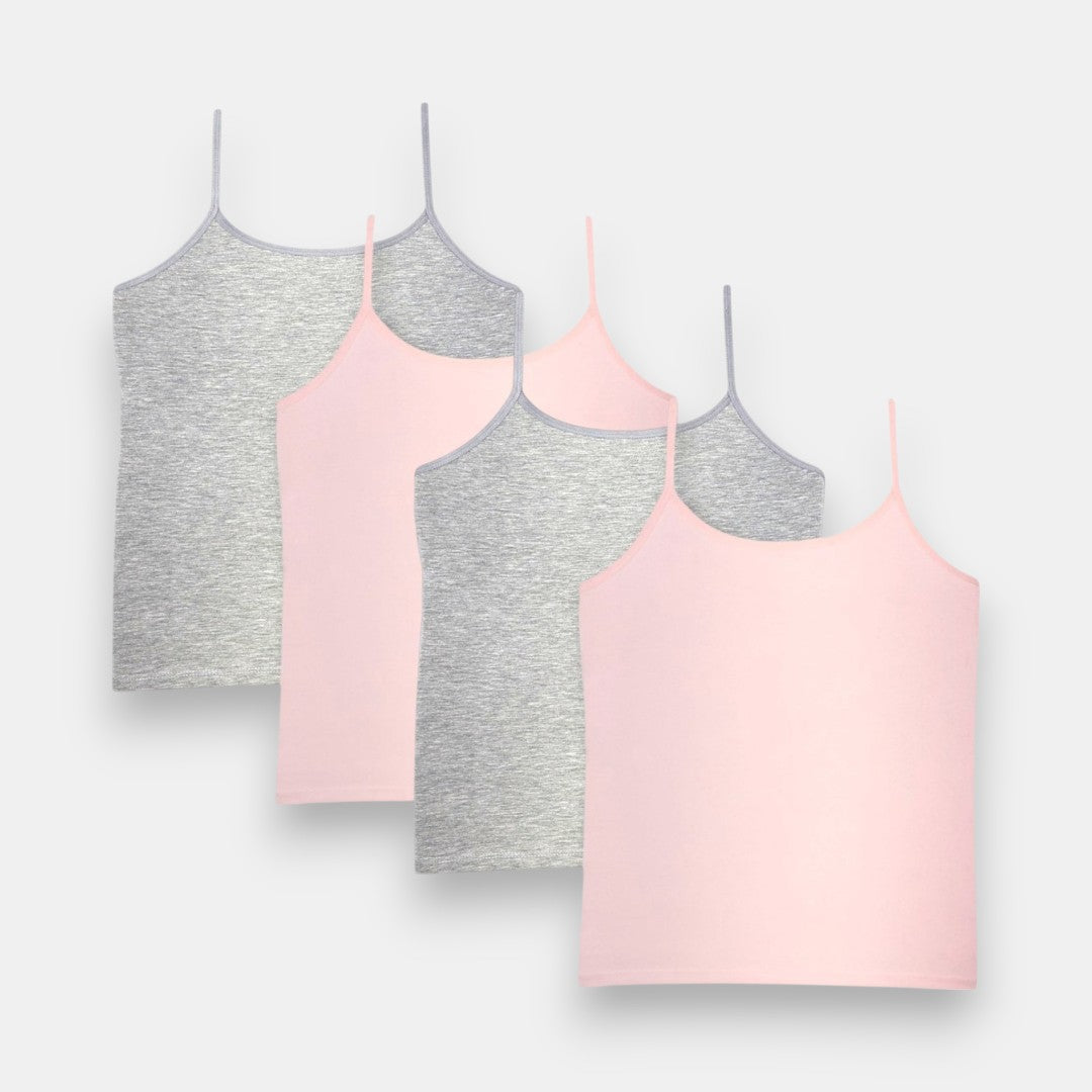 'Maya' Girl’s Camisole | In-built bra | 4 Packs