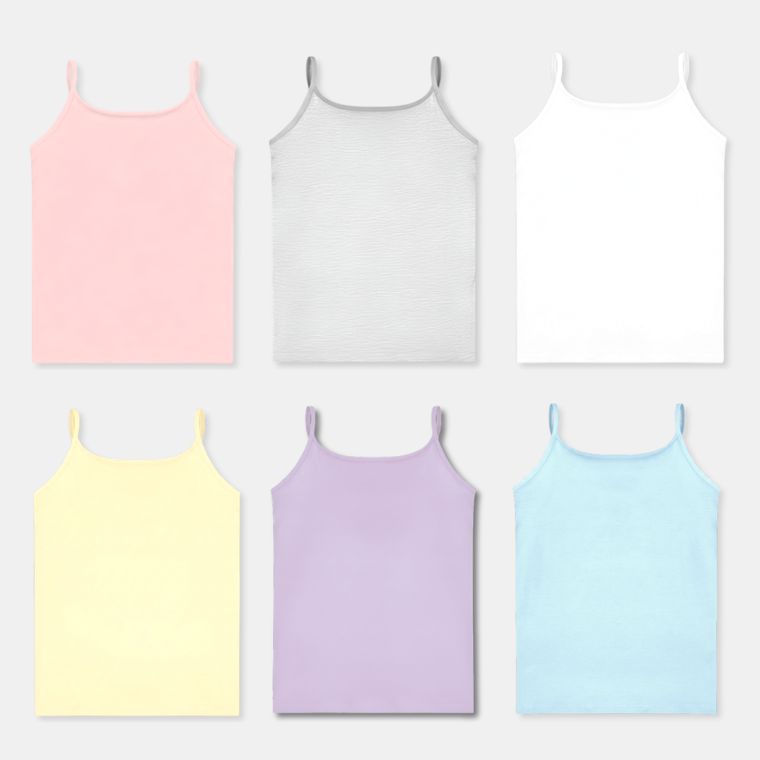 'Maya' Girl’s Camisole | In-built bra | Premium Cotton | Non Padded | Full Coverage | 8 - 16 Years
