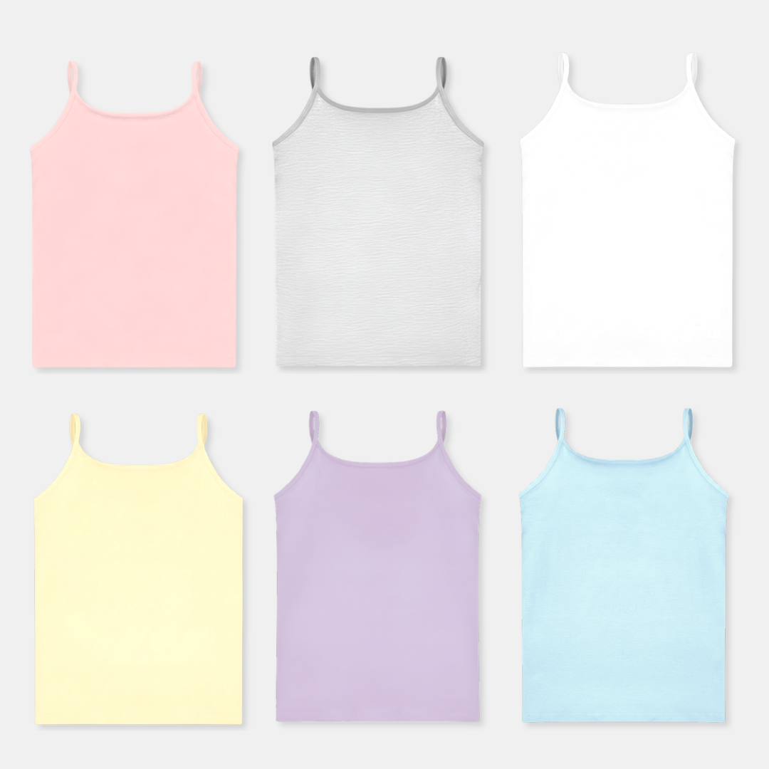 'Maya' Girl’s Camisole | In-built bra | Premium Cotton | Non Padded | Full Coverage | 8 - 16 Years
